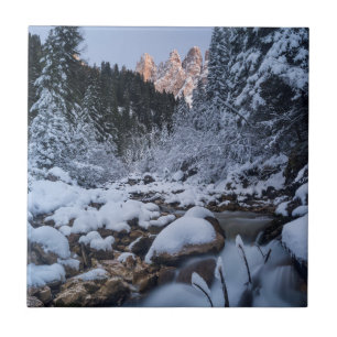 Carreau Chaîne de montagnes Geisler enneigée