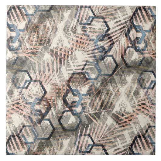 Carreau Chaînes sur feuilles de palmiers. (Devant)