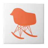 Carreau Chaise à roche orange du milieu du siècle Silhouet (Devant)