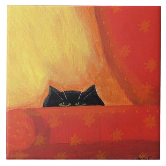 Carreau Chaise préférée Peinture Abstraite Chat (Devant)