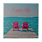 Carreau Chaises Adirondack Profitez du Life Cottage Turquo (Devant)