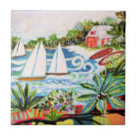 Carreau Chalet rouge de la Baie II<br><div class="desc">Cottage rouge par la Baie II par Karen Fields</div>