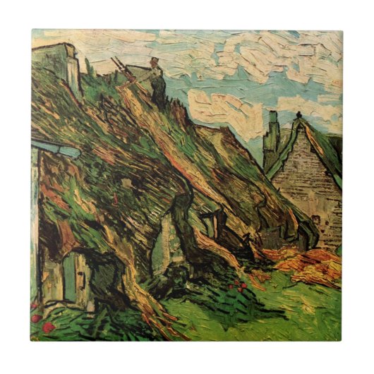 Carreau Chalets en grès chaulé par Vincent van Gogh (Devant)