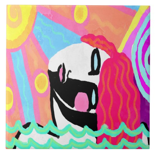 Carreau Chaleur d'été Peinture numérique Abstraite (Devant)