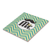 Carreau Chalkboard Mr Jaune et Green Zigzag Chevron (Côté)