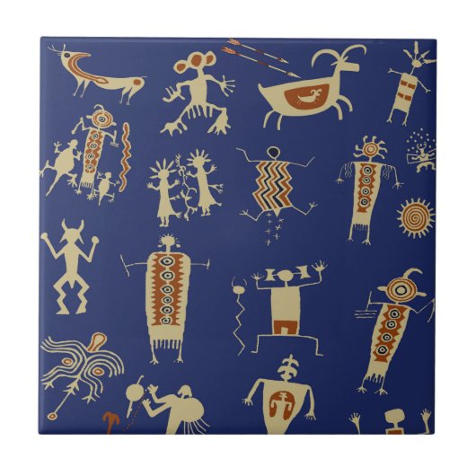 Carreau Chamane d'art rupestre du Sud-Ouest (Devant)