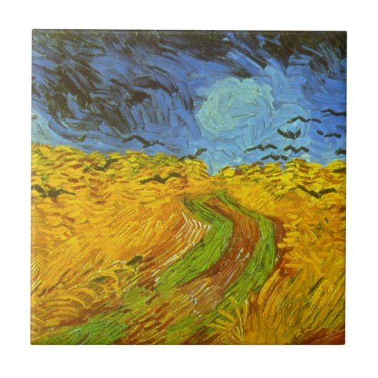 Carreau Champ de blé avec corbeaux de Vincent van Gogh (Devant)