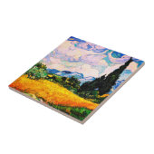 Carreau Champ de blé de Vincent Van Gogh avec Cyprès   (Côté)