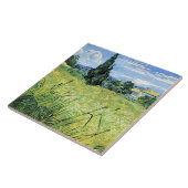 Carreau Champ de blé vert avec cyprès, (Côté)