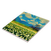 Carreau Champ de jonquilles - peinture (Côté)