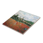 Carreau Champ de Monet de tuile rouge de pavots (Côté)
