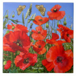 Carreau Champ de pavot coloré<br><div class="desc">Un champ de magnifiques pavots rouges,  une si belle boîte cadeau pour quelqu'un de spécial,  ou pourquoi ne pas vous régaler!</div>