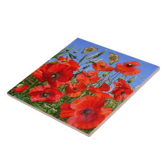 Carreau Champ de pavot coloré (Côté)