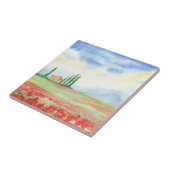 Carreau Champ de pavots en Toscane (Côté)