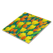 Carreau Champ de tulipes orange et jaune (Côté)