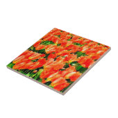 Carreau Champ orange de tulipes (Côté)
