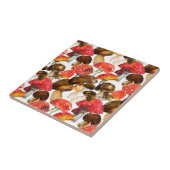 Carreau Champignons d'aquarelle motif de chute (Côté)