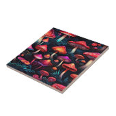 Carreau Champignons de néon rouge - Art rétro exclusif (Côté)