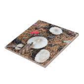 Carreau Champignons et cônes de pin (Côté)