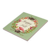 Carreau Champignons et tournesols avec texte personnalisab (Côté)