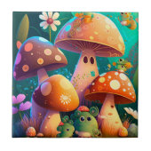 Carreau Champignons mignons dans la forêt (Devant)