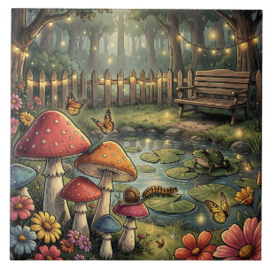 Carreau Champignons Rétro et Fleurs Vibes Rétro