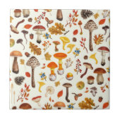 Carreau Champignons sauvages sur blanc (Devant)