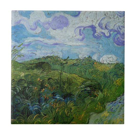 Carreau Champs de blé vert par Vincent van Gogh (Devant)