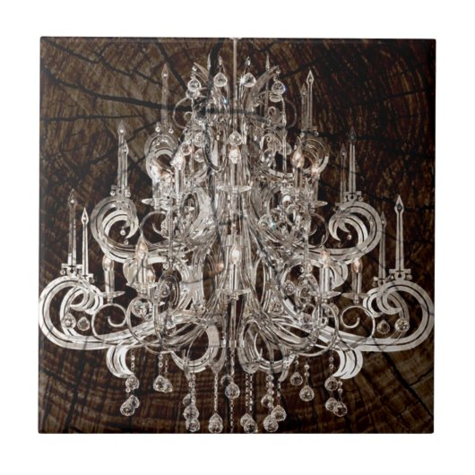 Carreau Chandelier de pays primitif en grains de bois dépr (Devant)