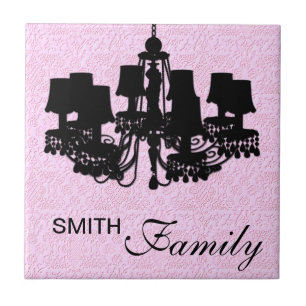 Carreau Chandelier Shabby Cherub Silhouette TILE ROSE