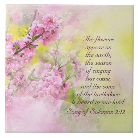 Carreau Chanson de Salomon 2:12 Des fleurs apparaissent su (Devant)