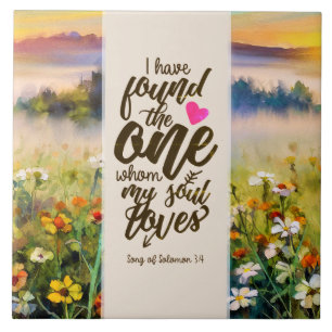 Carreau Chanson de Salomon 3:4 J'ai trouvé la Bible unique