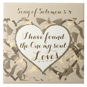 Carreau Chanson de Salomon 3:4 Verse de la Bible, Coeur