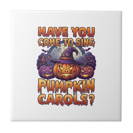 Carreau Chants de citrouille Chapeau de sorcière d'Hallowe (Devant)