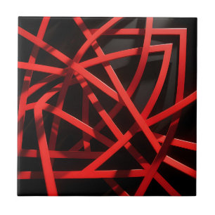Carreau Chaos Abstrait Géométrique Rouge
