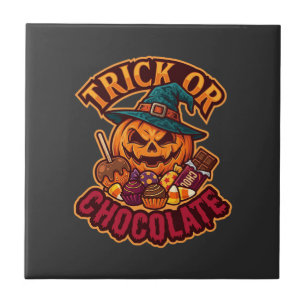 Carreau Chapeau de sorcière de citrouille d'Halloween Tric