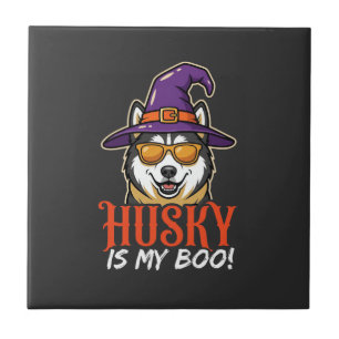 Carreau Chapeau De Sorcière De Mon Boo Husky D'Halloween