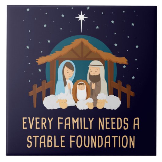 Carreau Chaque famille a besoin d'une fondation stable - N (Devant)