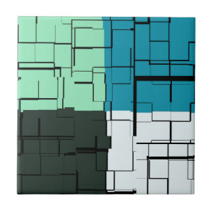 Carreau Charbon blanc Turquoise vert Aqua bleu Motif moder