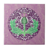 Carreau Chardon écossais d'art celtique - pourpre (Devant)