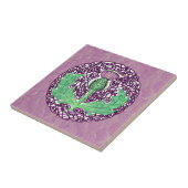 Carreau Chardon écossais d'art celtique - pourpre (Côté)