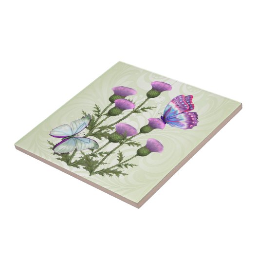 Carreau Chardons et papillons (Côté)