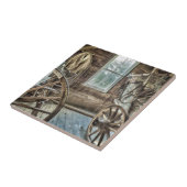 Carreau Chariot couvert, roue de chariot en bois (Côté)