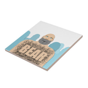 Carreau Chariot d'homme ours chauve musclé de SlipperyJoe 