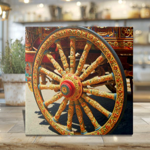 Carreau Chariot sicilien Roue Patrimoine sicilien