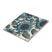 Carreau Charmant tournesols bleus vintage (Côté)