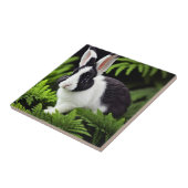 Carreau "Charme classique : le lapin lapin noir et blanc" (Côté)