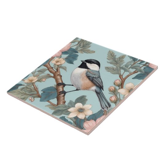 Carreau Charming Chickadee Bird (Côté)