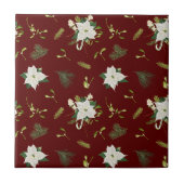 Carreau Charming Floral Pattern on Maroon (Devant)