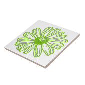 Carreau Chartreuse Green Daisy Print, Hippie Flower Print (Côté)